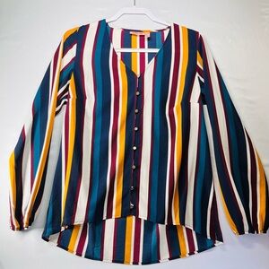 Willow‎ & Root Striped Button Down Gauze Top